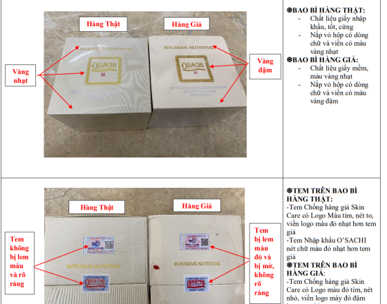 HƯỚNG DẪN PHÂN BIỆT HÀNG CHÍNH HÃNG KEM OSACHI CAO CẤP INTENSIVE NUTRITIVE